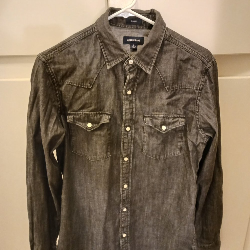 JCrew Black Denim Western Shirt